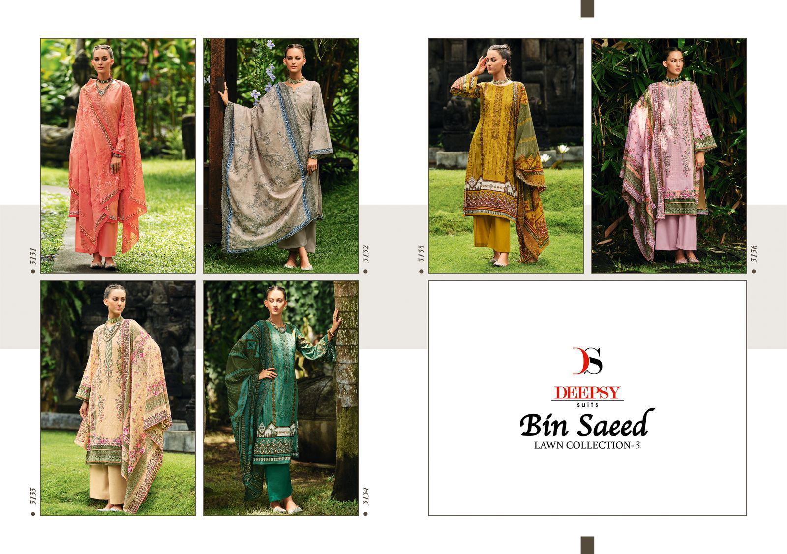 Bin Saeed lawn 3 By Deepsy Suit Cotton Dress Material Catalog